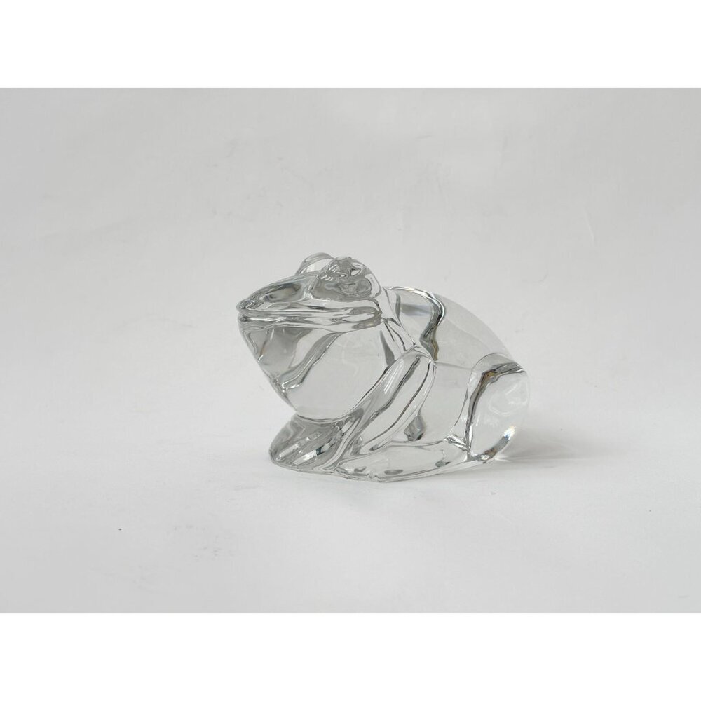 Vintage Clear Glass Handmade Frog Shaped Paperweight or Decorative Figure - Picture 11 of 11